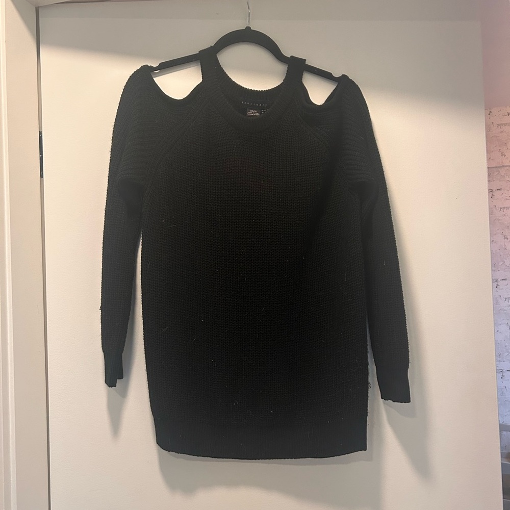 Sanctuary Black cut out shoulder sweater (S)